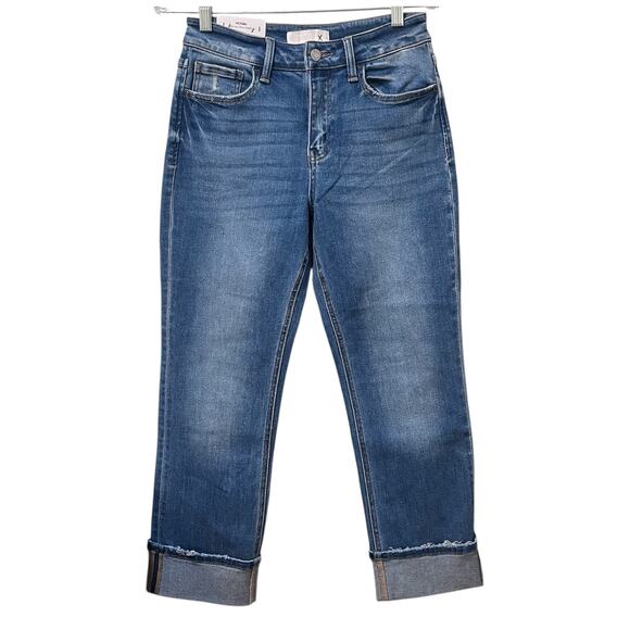 VERVET NWT Victoria High-Rise Cuffed Straight Jeans Sz 27 - Picture 3 of 10